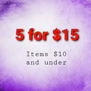 Sale! 5 for $15